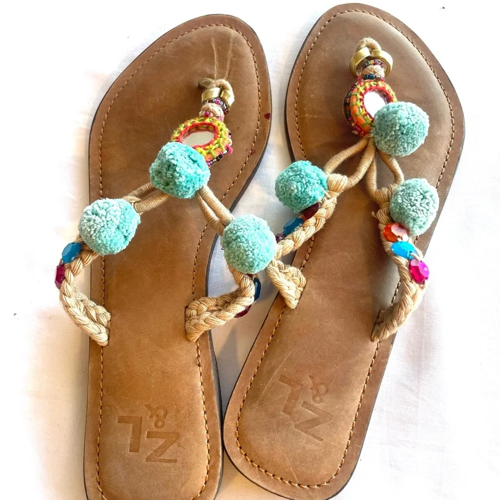 Z &‎ L Pom Pom Boho Sandals